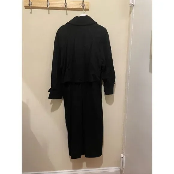 Vintage Dale 2 dress in for Harlan winter black over coat double breasted size 6 - Picture 2 of 9